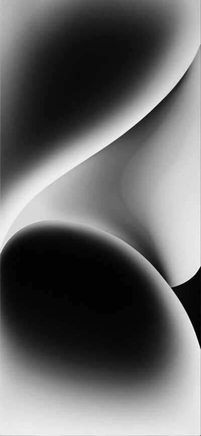 Abstract design with flowing curves and gradients in black, gray, white; minimalist depth. | 4K Wallpaper, for Mobile