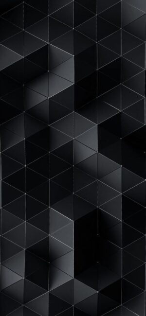 Black 3D cubes forming a sleek geometric pattern; modern minimalist design | 4K Wallpaper for Mobile