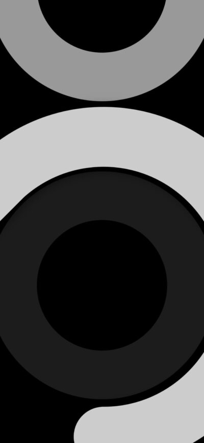 Abstract design in black and gray with concentric circles and arcs, minimalistic geometric style | 4K Wallpaper for Mobile