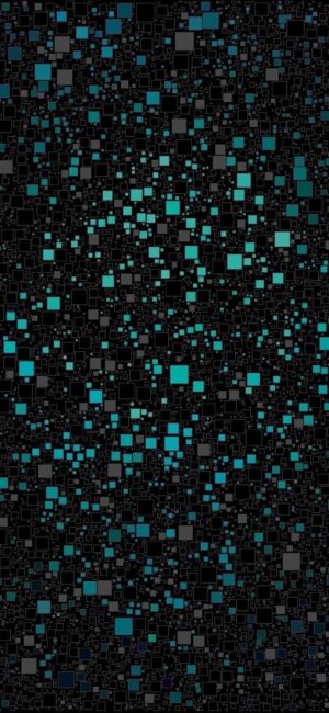 Abstract teal and black square patterns create a modern, dynamic look | 4K Wallpaper for Mobile