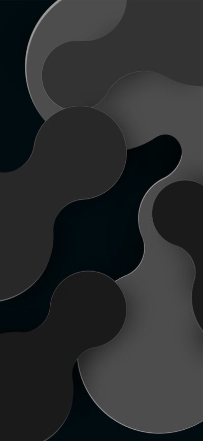 Abstract design with dark gray and black curves, creating a layered look | 4K Wallpaper for Mobile