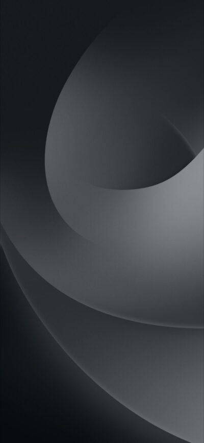 Abstract design with swirling shapes, gradient effect; gray, black tones | 4K Wallpaper for Mobile