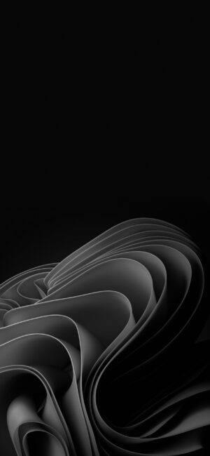 Abstract layered shapes in dark tones create depth and movement for a modern look | Black & Gray | 4K Wallpaper for Mobile