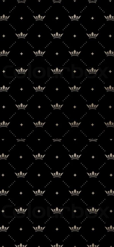 Crowns and dotted lines create an elegant regal design on a dark background, perfect for a luxurious mobile | 4K Wallpaper