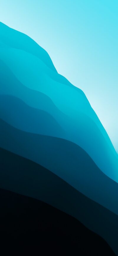 Minimalist abstract wallpaper with smooth blue curves resembling waves against a light blue background | 4K Wallpaper for Mobile