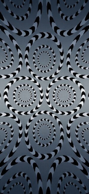 Abstract hypnotic spiral pattern in black, white & gray creating optical illusion effect | 4K Wallpaper for Mobile