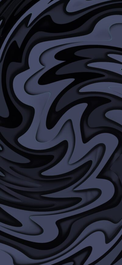 Abstract wavy pattern with fluid shapes in black and dark gray, perfect for modern aesthetics | 4K Wallpaper for Mobile