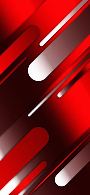 Abstract red and white geometric shapes create a modern, futuristic design. Ideal for stylish mobile backdrops. | 4K Wallpaper, for Mobile