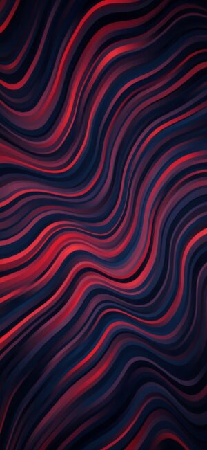 Vibrant abstract design with wavy red and dark blue lines, creating a dynamic pattern. | 4K Wallpaper for Mobile