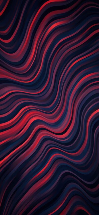 Vibrant abstract design with wavy red and dark blue lines, creating a dynamic pattern. | 4K Wallpaper for Mobile