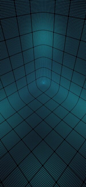 Geometric grid tunnel effect with depth in blue and black for tech art lovers | 4K Wallpaper for Mobile