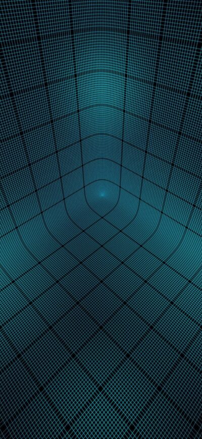 Geometric grid tunnel effect with depth in blue and black for tech art lovers | 4K Wallpaper for Mobile