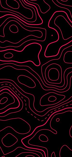 Abstract red wavy lines on black background create an artistic pattern | 4K Wallpaper for Mobile | Red and Black Theme