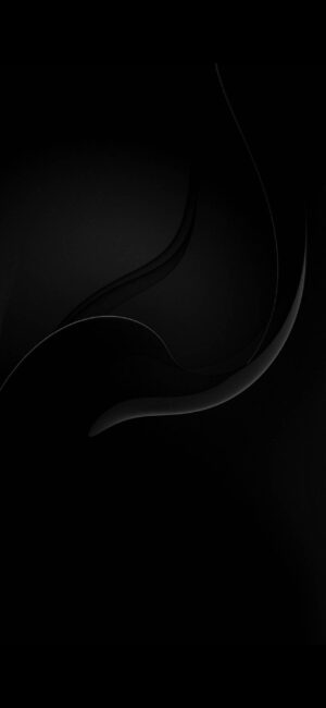 Abstract black design with flowing curves, creating a sophisticated and minimalistic look | 4K Wallpaper for Mobile