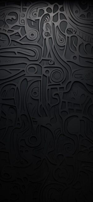 Abstract geometric pattern with curves on a dark background for a modern look | Black, Gray | 4K Wallpaper, for Mobile