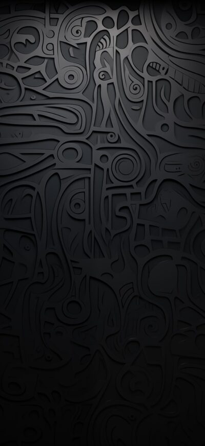 Abstract geometric pattern with curves on a dark background for a modern look | Black, Gray | 4K Wallpaper, for Mobile