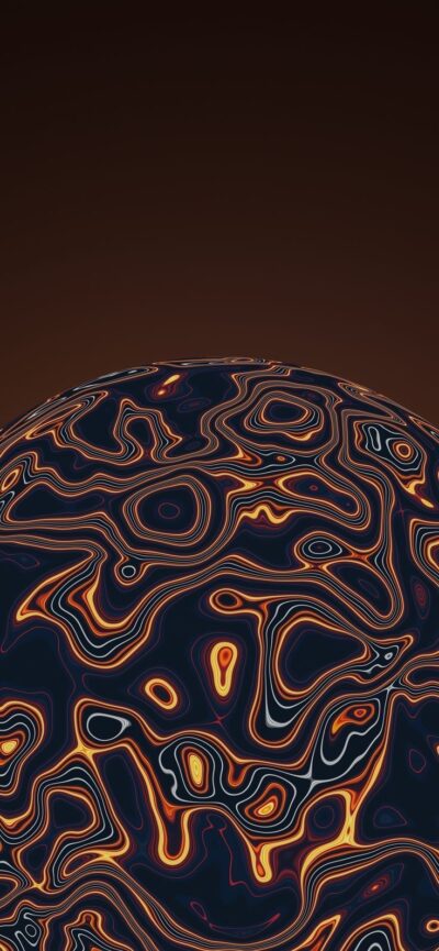 Abstract swirling orange, red, and dark blue design over a dark background | UHD Wallpaper for Mobile