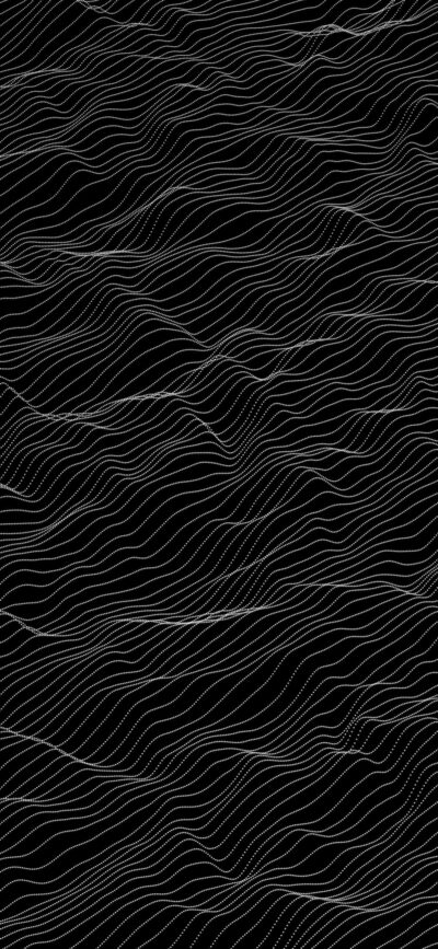 Abstract wavy geometric pattern in black and white, minimalistic style | 4K Wallpaper for Mobile