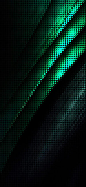 Abstract dotted pattern in green and black, textured geometric design | 4K Wallpaper for Mobile