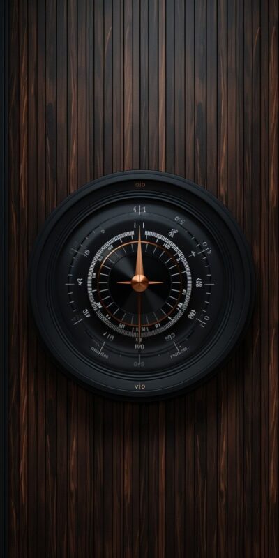 Vintage black and copper compass on dark wood background | UHD Wallpaper for Mobile
