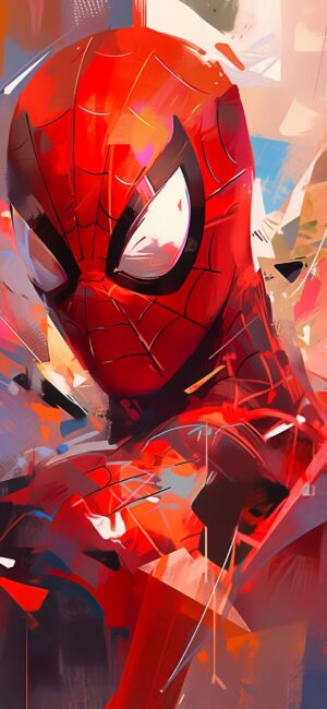 Dynamic Spider-Man abstract art wallpaper featuring vivid colors and iconic costume | UHD Wallpaper for Mobile