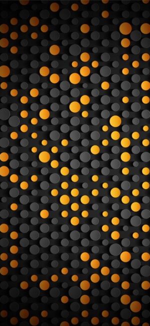 Abstract black and orange circular pattern with modern geometric design | UHD Wallpaper for Mobile
