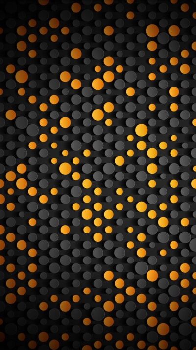 Abstract black and orange circular pattern with modern geometric design | UHD Wallpaper for Mobile