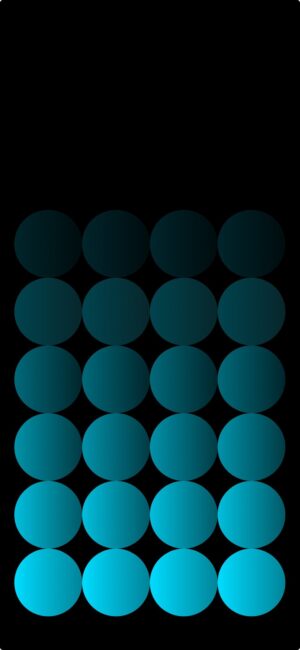 Abstract circle pattern in gradient from dark teal to bright cyan on black background for a modern look | 4K Wallpaper for Mobile
