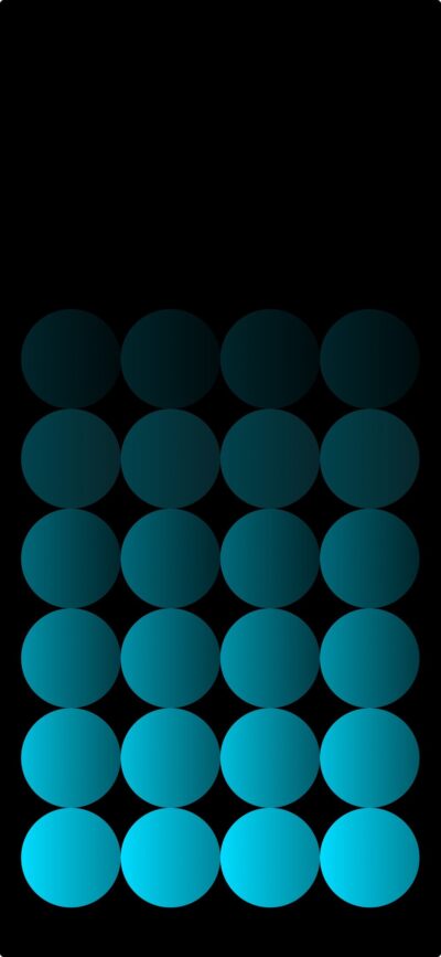 Abstract circle pattern in gradient from dark teal to bright cyan on black background for a modern look | 4K Wallpaper for Mobile